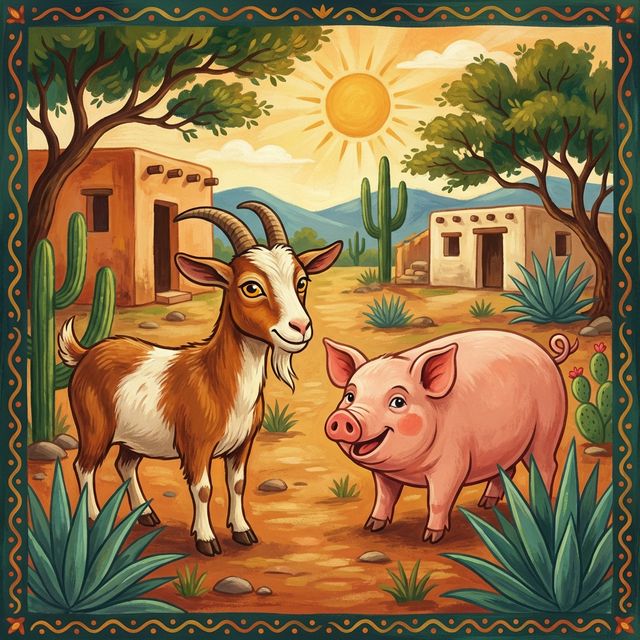 Ilustración: La Chiva y el Cerdo